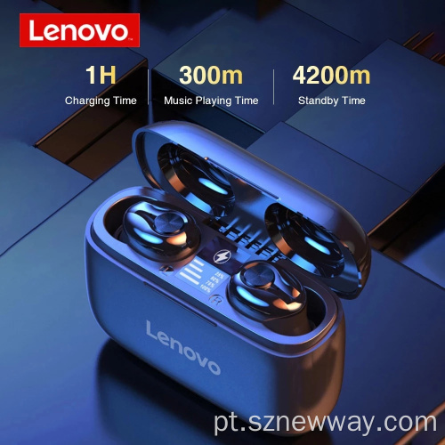 Fone de ouvido Lenovo HT18 TWS com tela LED Fones de ouvido sem fio